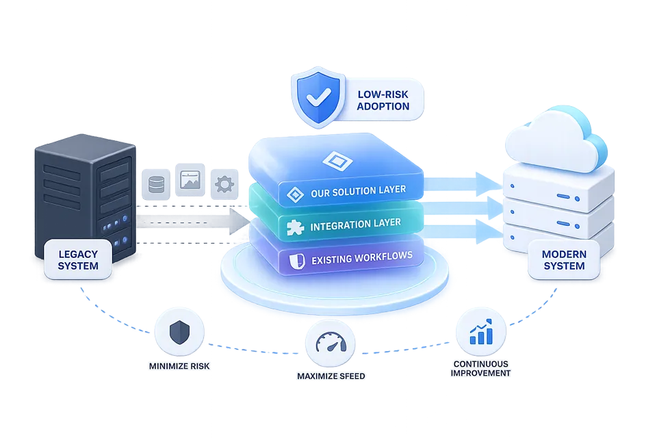 Incremental legacy system modernization for manufacturing operations