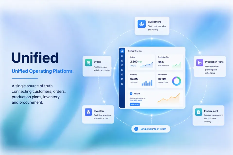 Unified manufacturing operations platform interface